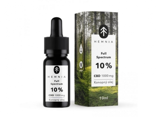 Hemnia pilno spektro CBD kanapių aliejus 10%, 1000 mg, 10 ml