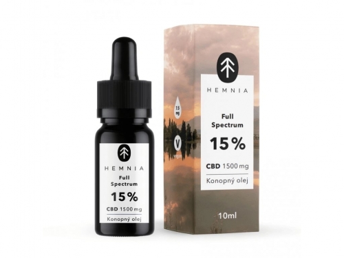 Hemnia pilno spektro CBD kanapių aliejus 15%, 1500 mg, 10 ml