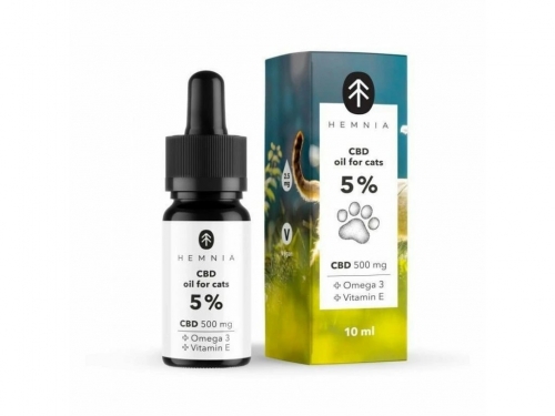 Hemnia CBD aliejus katėms 5%, 500 mg, 10 ml
