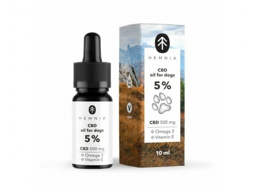 Hemnia CBD aliejus šunims 5%, 500 mg, 10 ml
