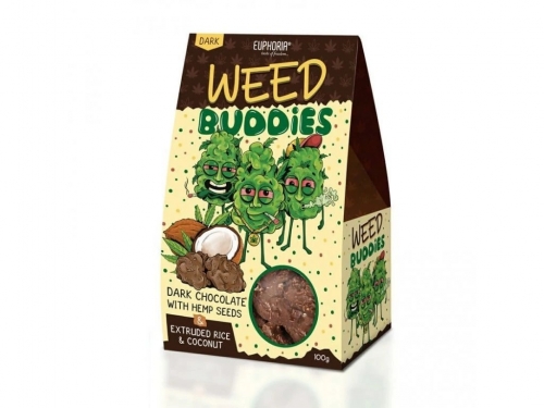 „Euphoria Weed Buddies“ kanapių sėklų, ryžių kamuoliukų ir kokoso skonio gėrimas 100 g