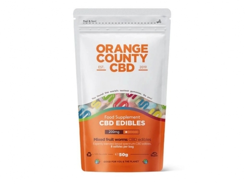 Orange County CBD guminukai su kirmėlėmis, 200 mg CBD 50 g